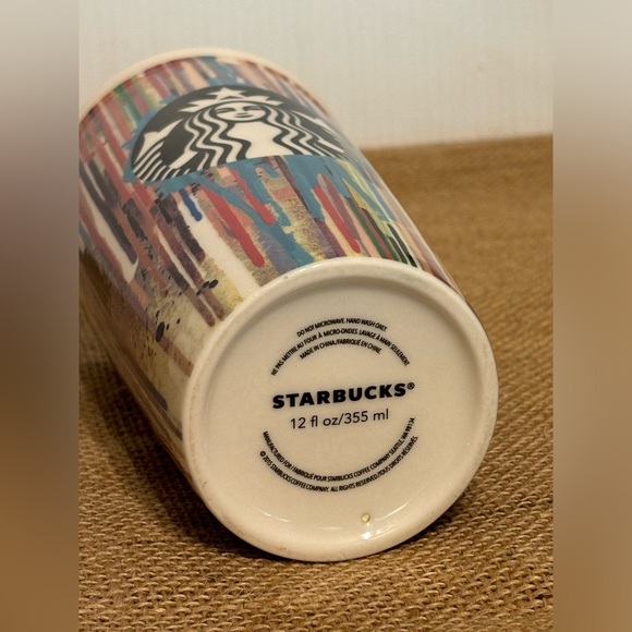 Starbucks | Ceramic Travel Tall Tumbler with Ceramic Lid | Paint Drip Design - Picture 11 of 13